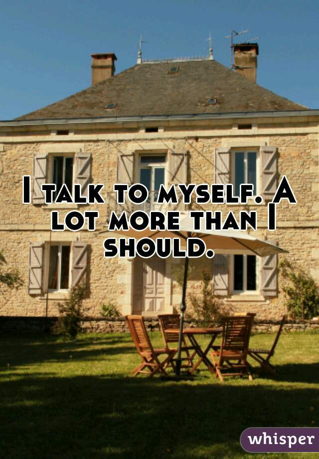 I talk to myself. A lot more than I should. 