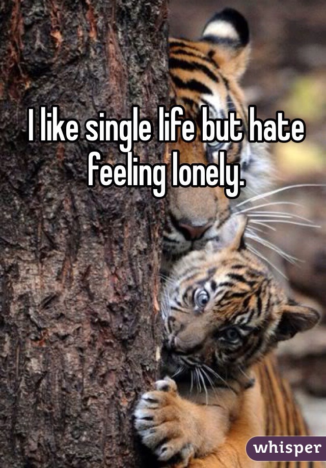 I like single life but hate feeling lonely.