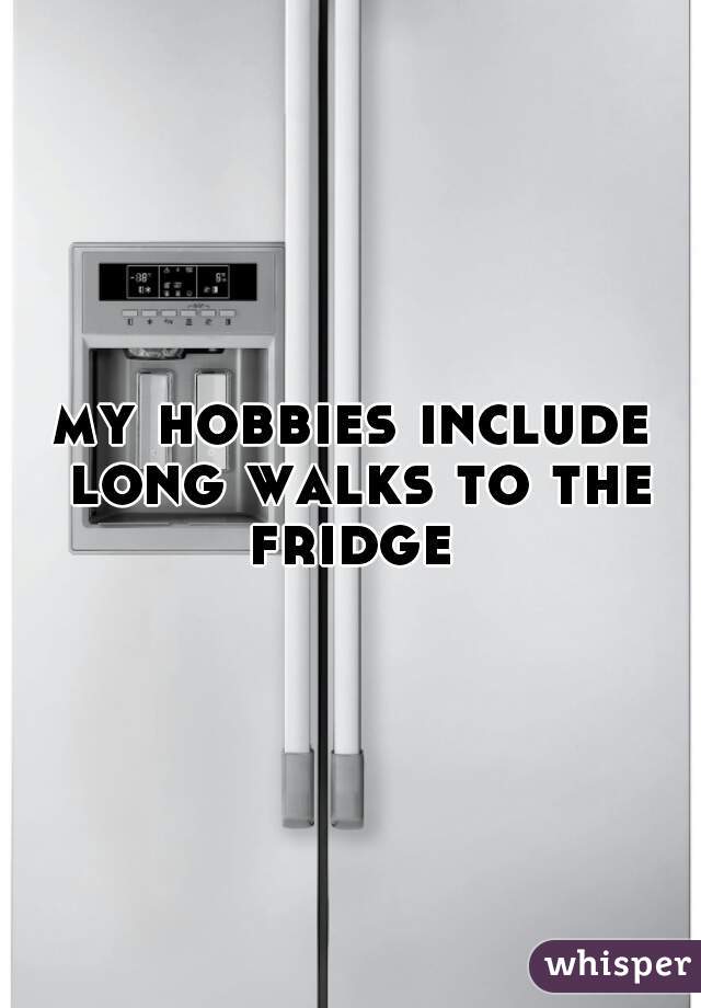 my hobbies include long walks to the fridge 