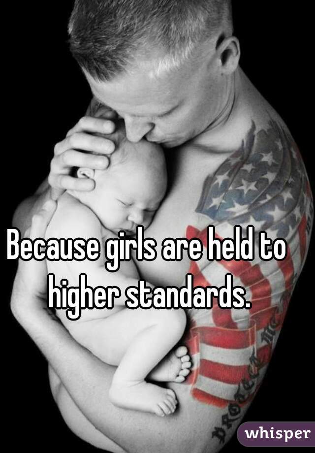 Because girls are held to higher standards.