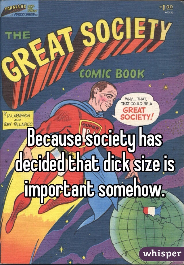 Because society has decided that dick size is important somehow. 