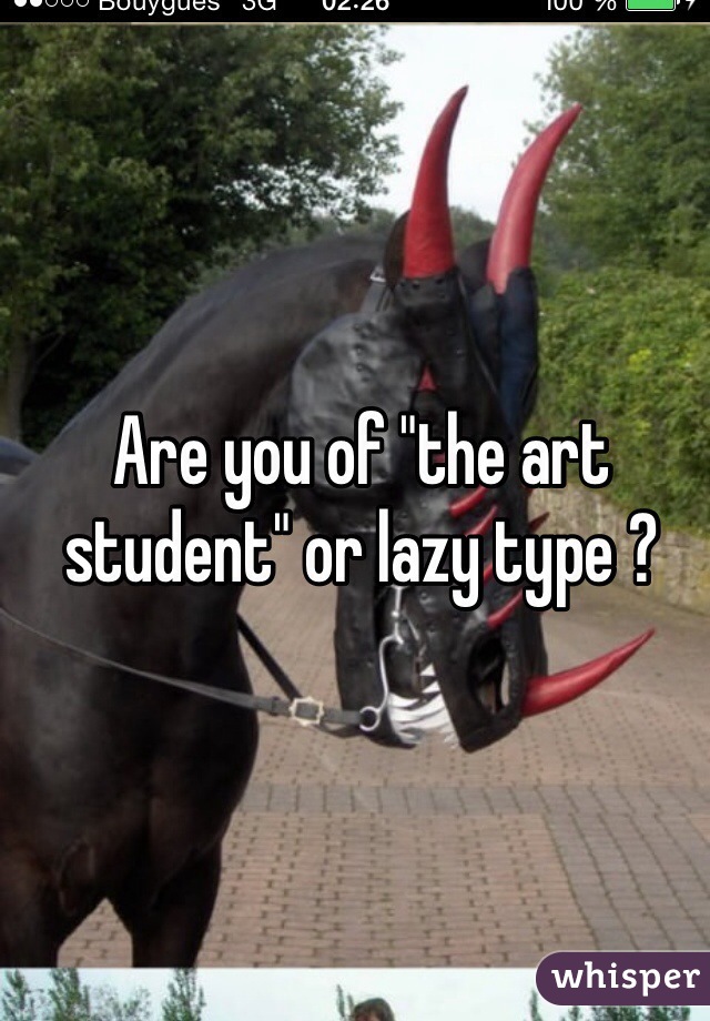 Are you of "the art student" or lazy type ?