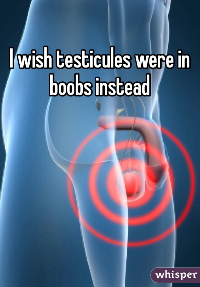 I wish testicules were in boobs instead 