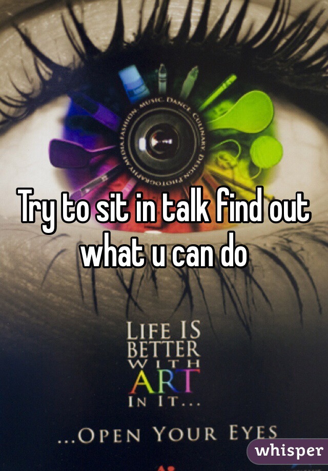 Try to sit in talk find out what u can do 