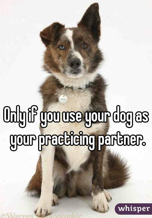 Only if you use your dog as your practicing partner.