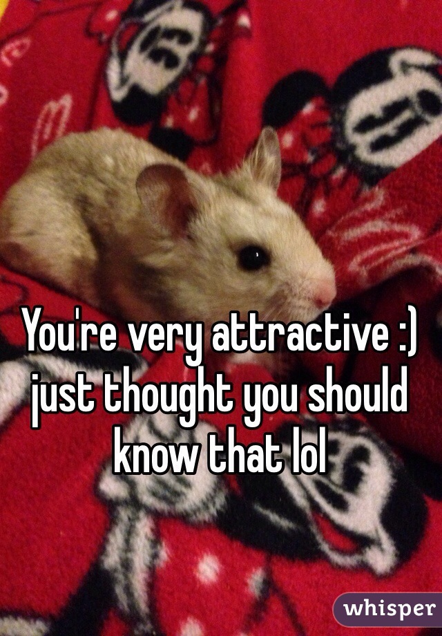 You're very attractive :) just thought you should know that lol