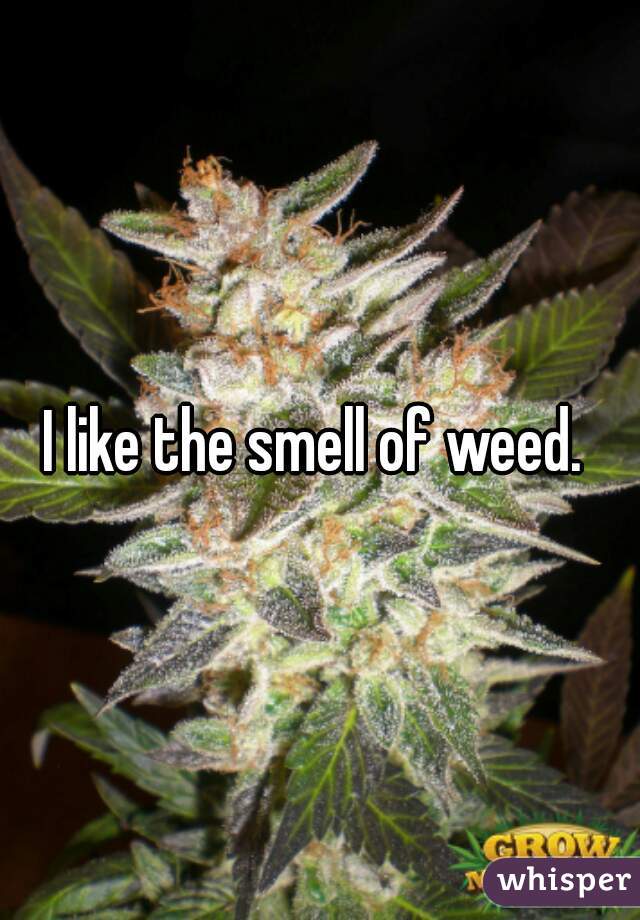 I like the smell of weed. 