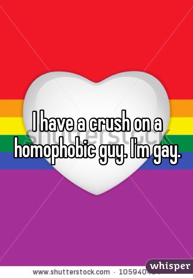 I have a crush on a homophobic guy. I'm gay.
