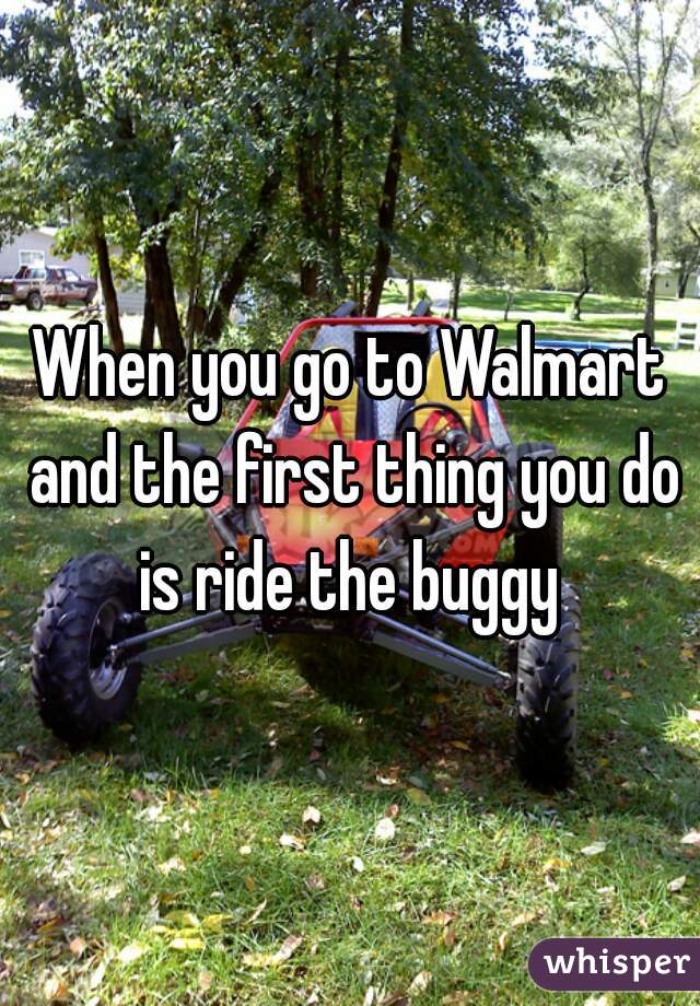 When you go to Walmart and the first thing you do is ride the buggy 