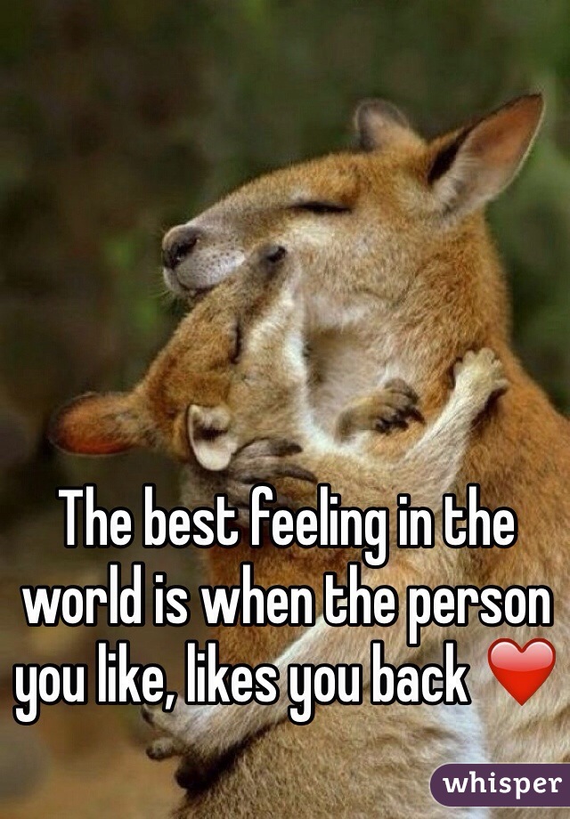 The best feeling in the world is when the person you like, likes you back ❤️