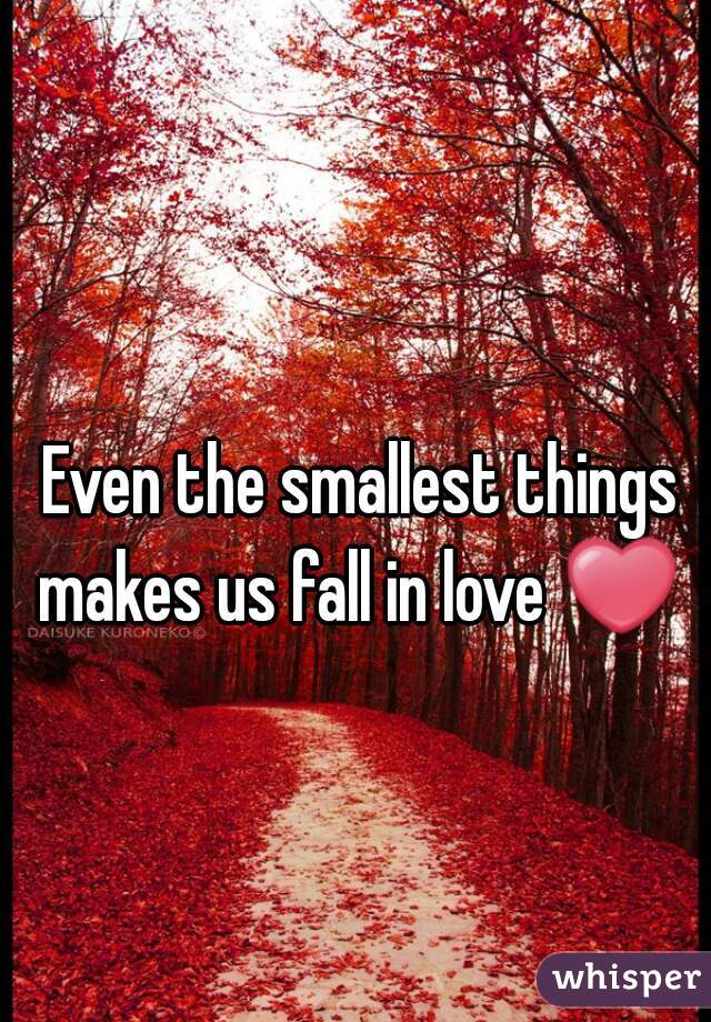 Even the smallest things makes us fall in love ❤ 