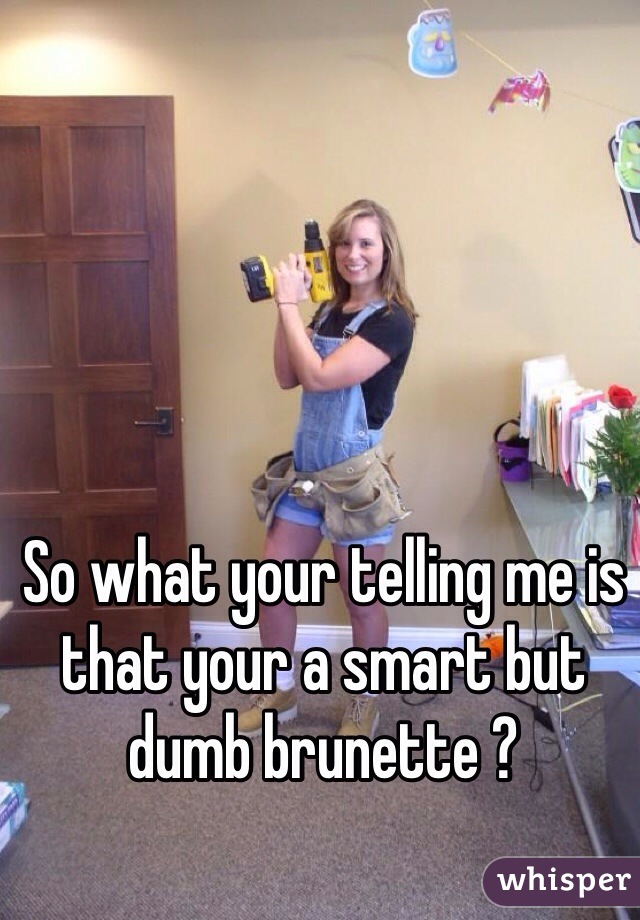So what your telling me is that your a smart but dumb brunette ?