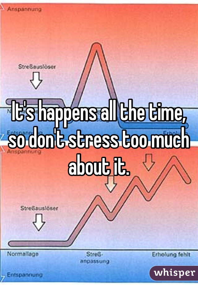 It's happens all the time, so don't stress too much about it.