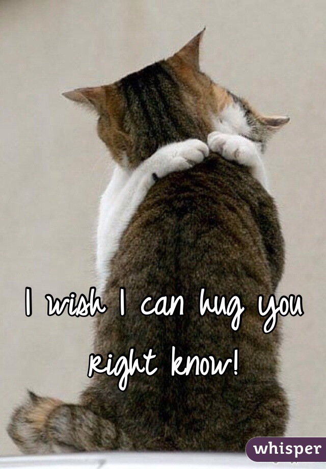 I wish I can hug you right know!