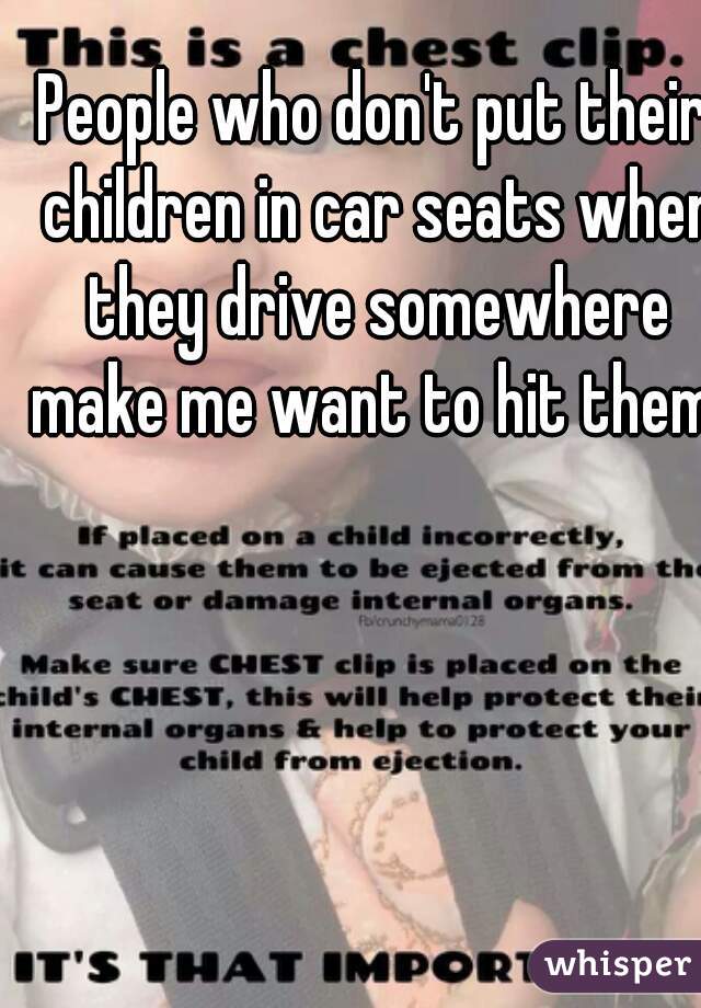 People who don't put their children in car seats when they drive somewhere make me want to hit them.