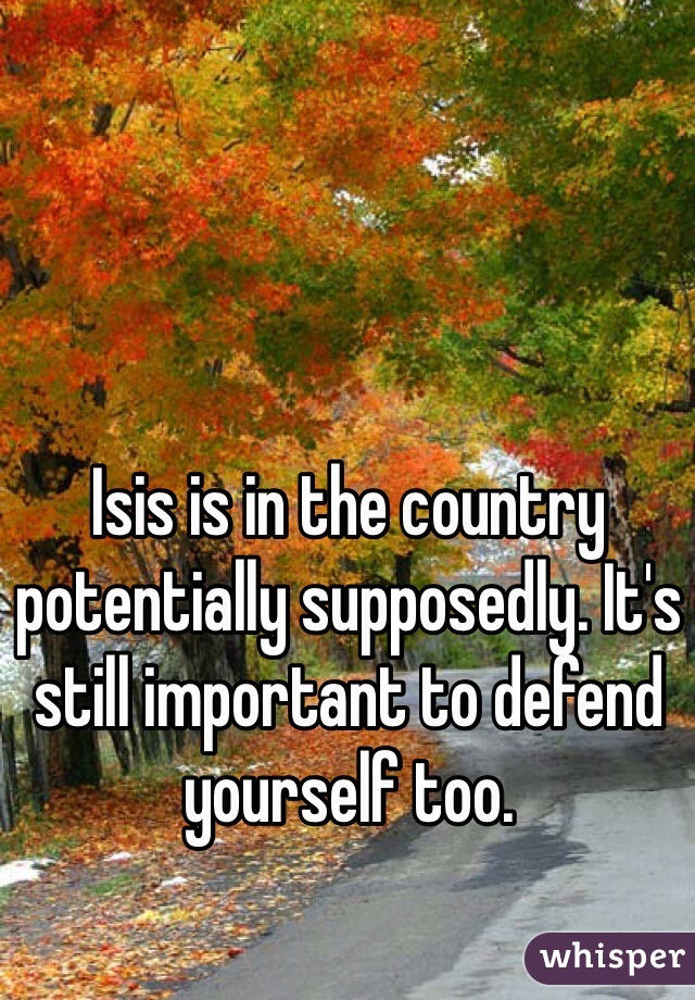 Isis is in the country potentially supposedly. It's still important to defend yourself too. 