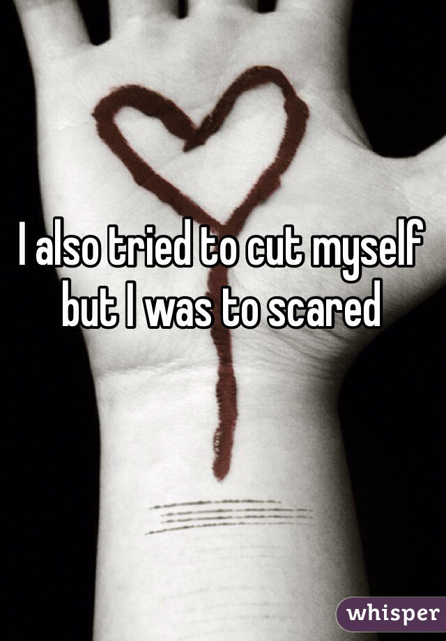 I also tried to cut myself but I was to scared
