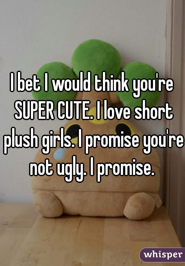 I bet I would think you're SUPER CUTE. I love short plush girls. I promise you're not ugly. I promise. 