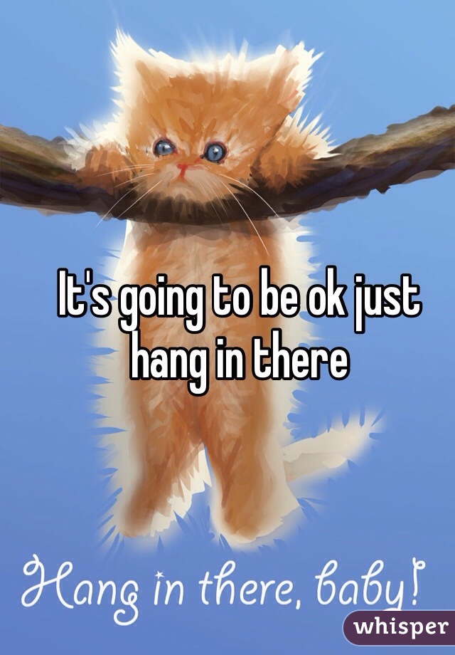 It's going to be ok just hang in there
