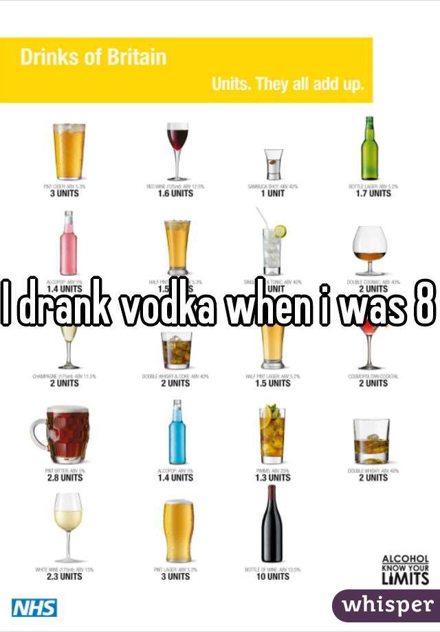 I drank vodka when i was 8