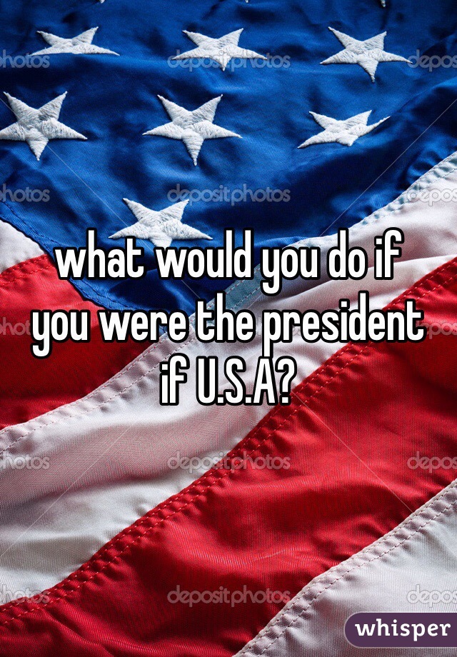 what would you do if 
you were the president 
if U.S.A?