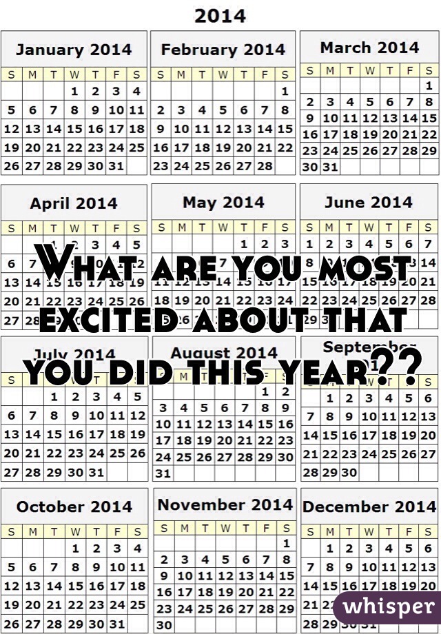 What are you most excited about that you did this year?? 