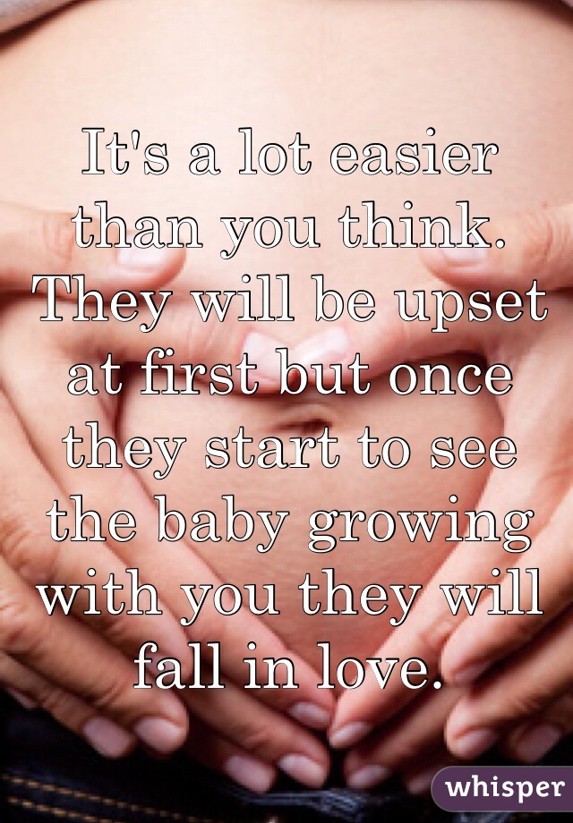 It's a lot easier than you think. They will be upset at first but once they start to see the baby growing with you they will fall in love. 