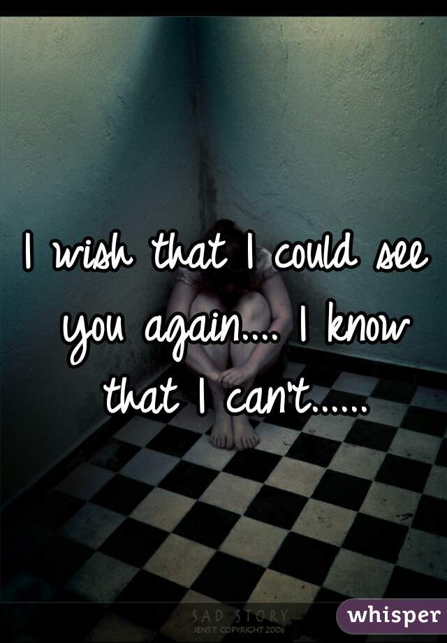 I wish that I could see you again.... I know that I can't......