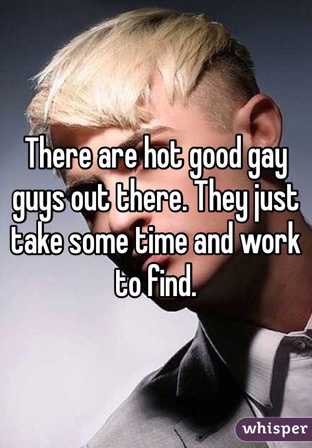 There are hot good gay guys out there. They just take some time and work to find. 