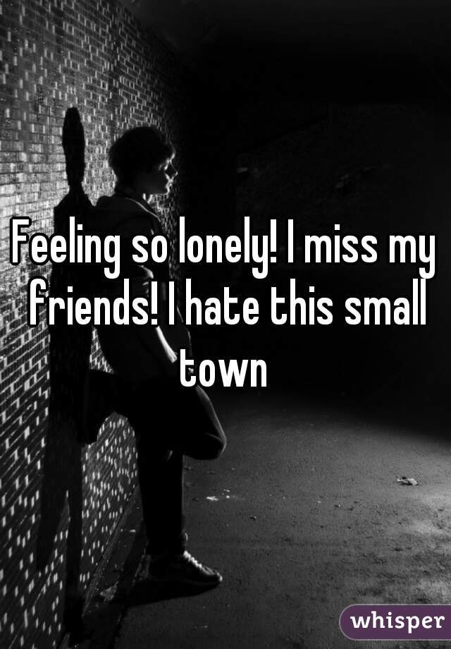 Feeling so lonely! I miss my friends! I hate this small town 