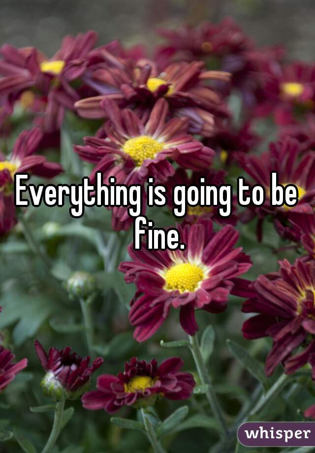 Everything is going to be fine.