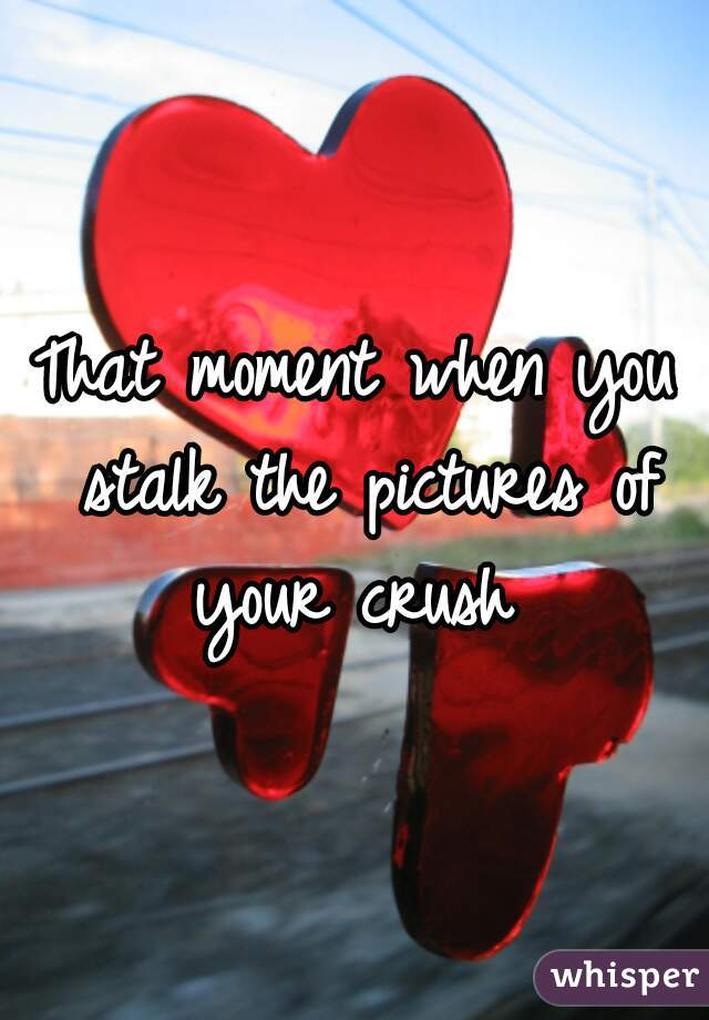 That moment when you stalk the pictures of your crush 