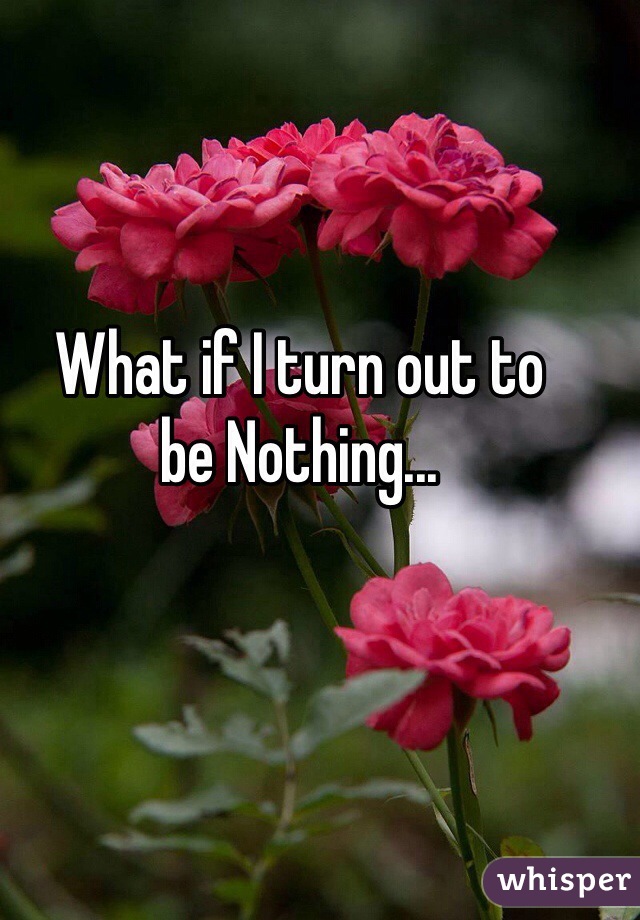 What if I turn out to 
be Nothing...