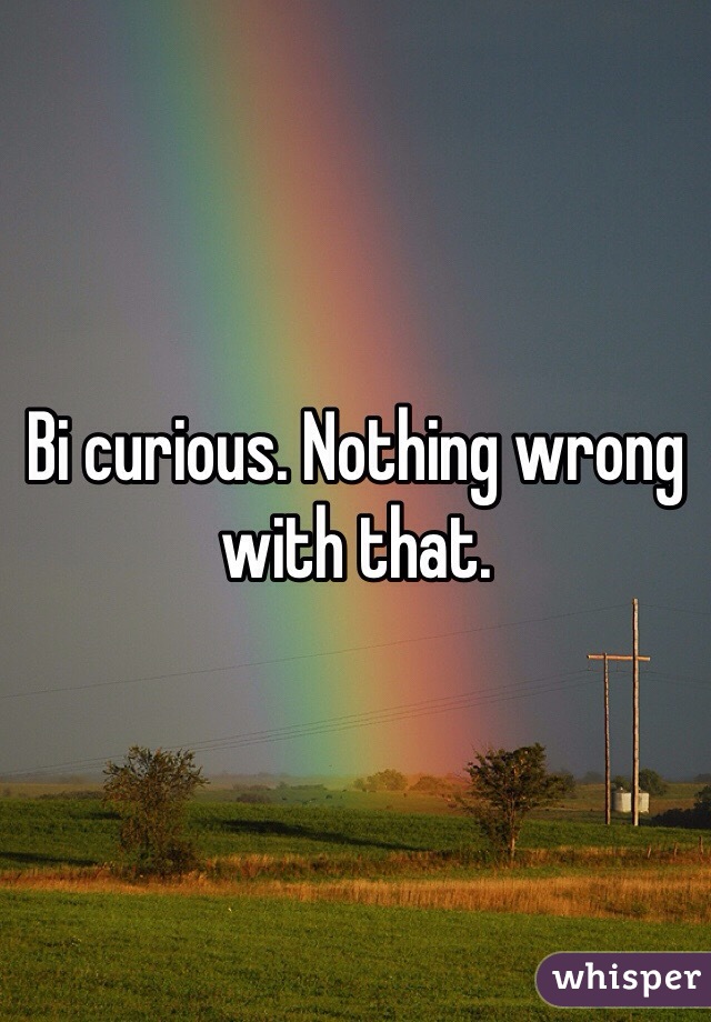 Bi curious. Nothing wrong with that. 