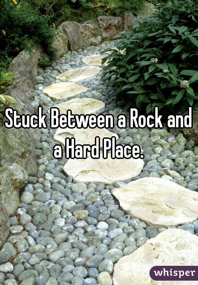 Stuck Between a Rock and a Hard Place. 