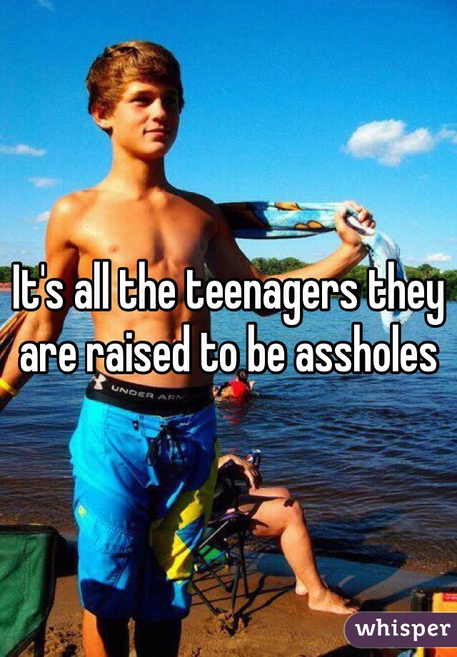 It's all the teenagers they are raised to be assholes 