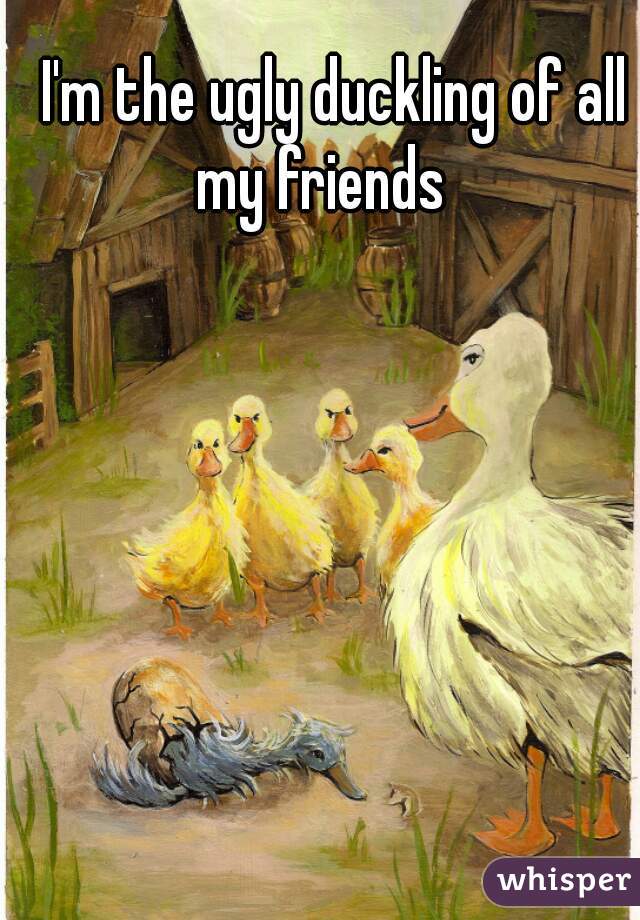 I'm the ugly duckling of all my friends   