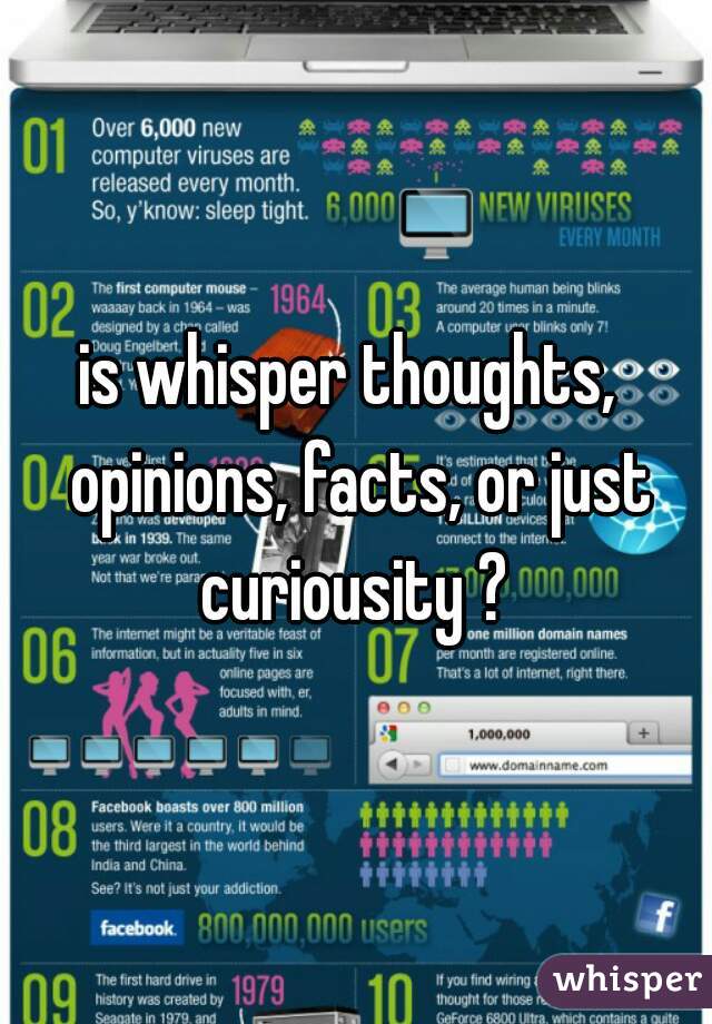 is whisper thoughts,  opinions, facts, or just curiousity ? 