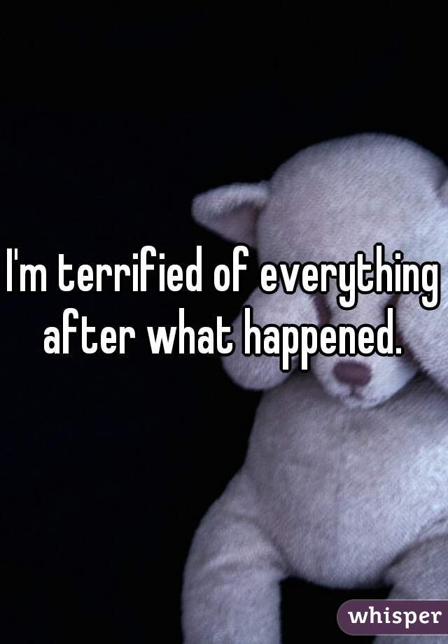 I'm terrified of everything after what happened. 