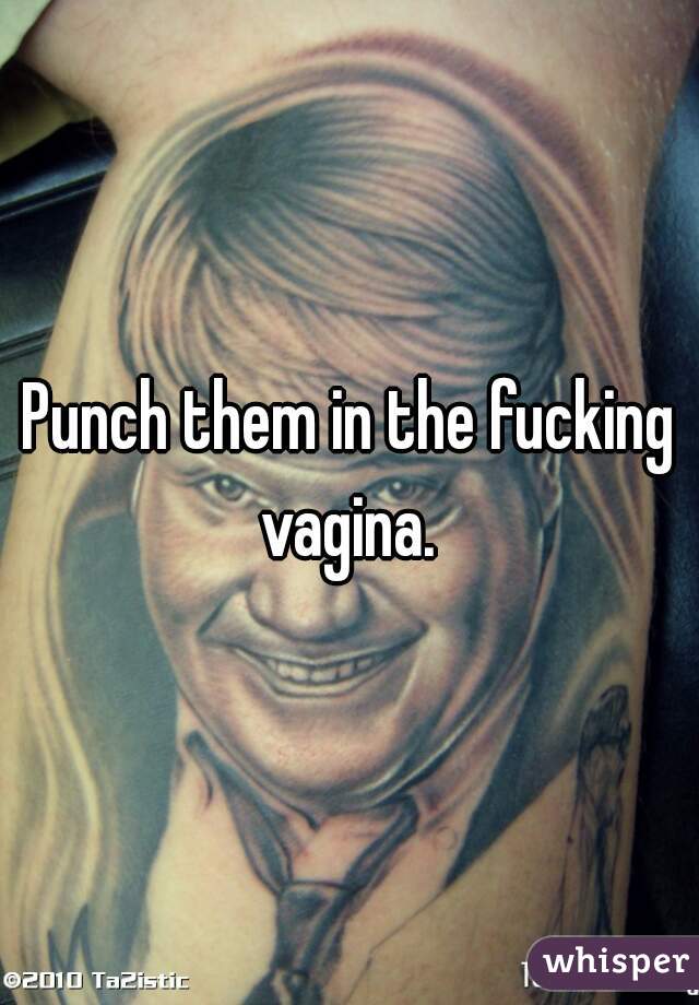 Punch them in the fucking vagina. 