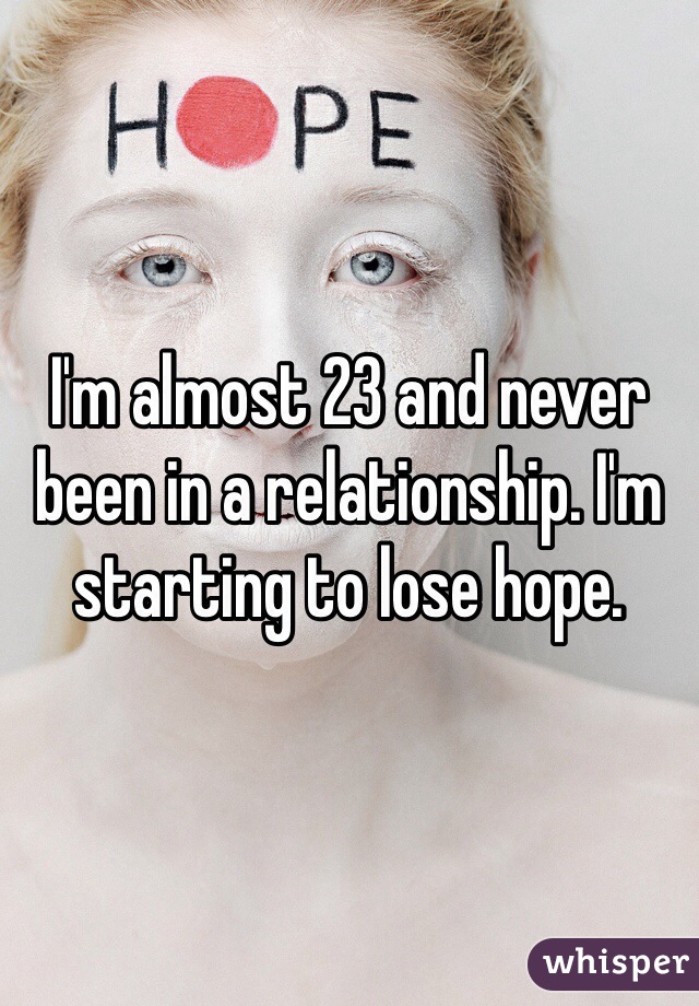 I'm almost 23 and never been in a relationship. I'm starting to lose hope. 