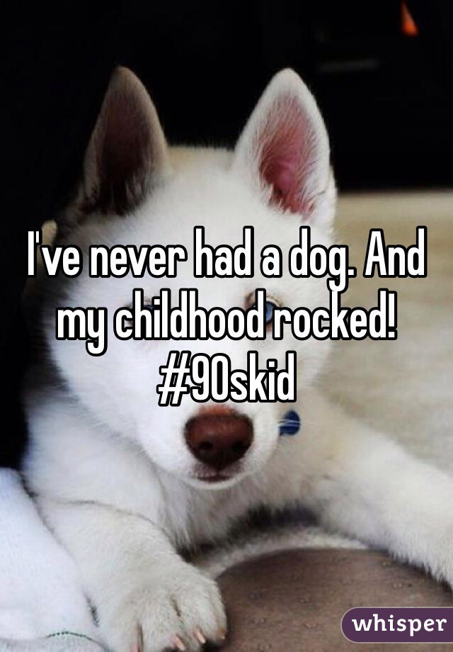 I've never had a dog. And my childhood rocked! #90skid