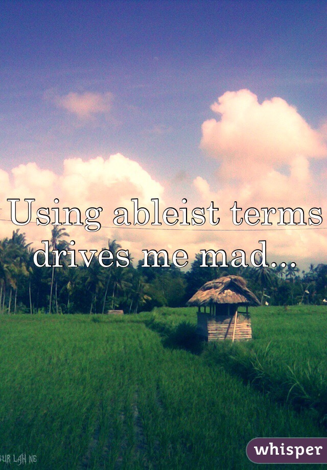 Using ableist terms drives me mad... 