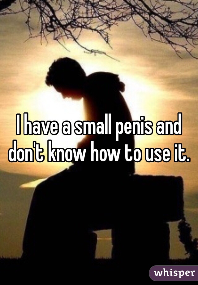 I have a small penis and don't know how to use it.