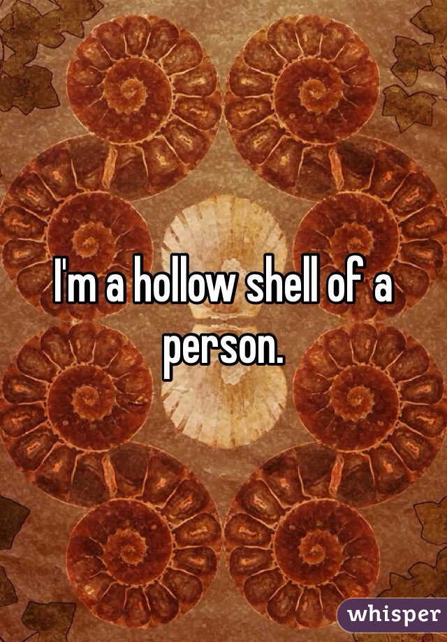 I'm a hollow shell of a person. 