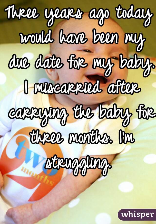 Three years ago today would have been my due date for my baby. I miscarried after carrying the baby for three months. I'm struggling. 