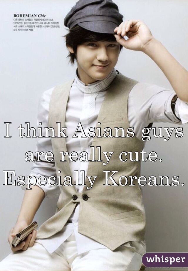 I think Asians guys are really cute. Especially Koreans.