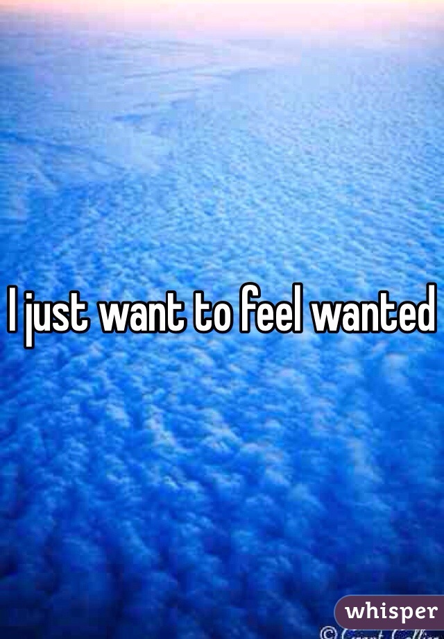 I just want to feel wanted 