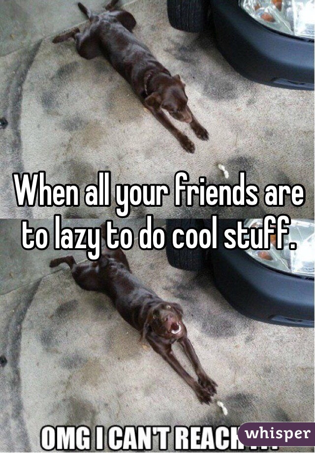 When all your friends are to lazy to do cool stuff.