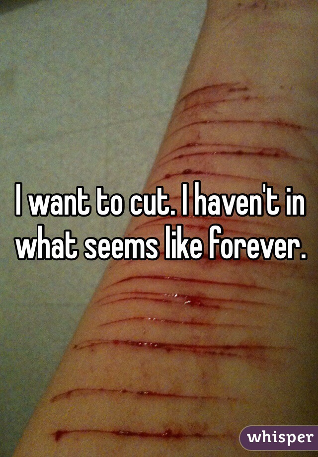 I want to cut. I haven't in what seems like forever.  